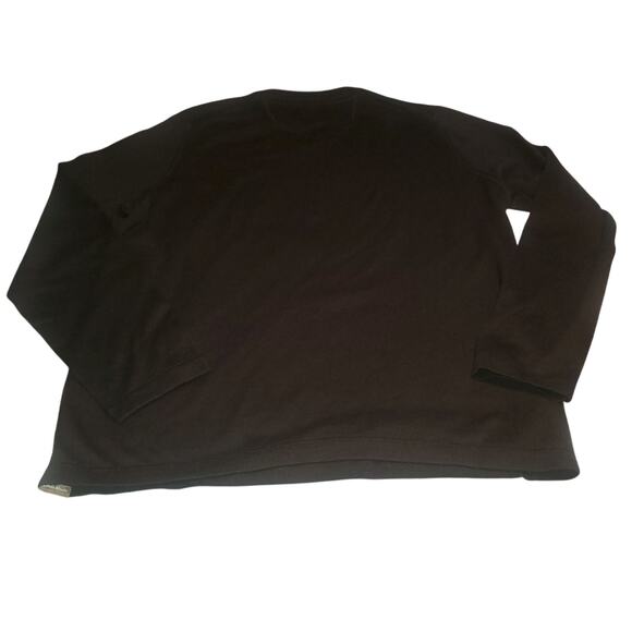 Eddie Bauer Size L Black Cotton Wool Long Sleeve V-Neck Pullover Casual Preppy - Picture 2 of 8